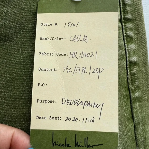 Nicole Miller Artelier Green Flare Jeans Size 27 - Picture 6 of 11